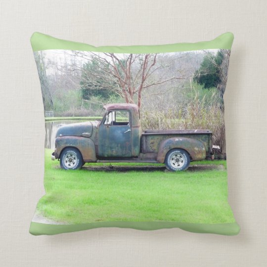 Rustic Truck Throw Pillow