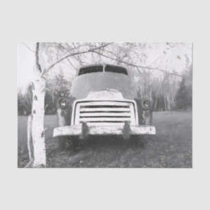 Rustic Truck Vintage Black And White Retro Tissue Paper