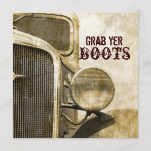 Rustic Truck Western Country Farm Wedding Invitation