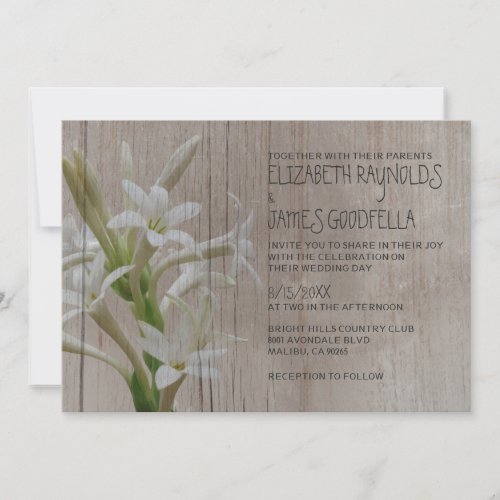 Rustic Tuberose Wedding Invitations