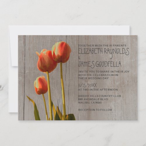 Rustic Tulip Wedding Invitations