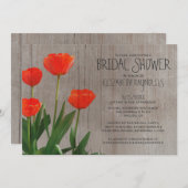 Rustic Tulips Bridal Shower Invitations (Front/Back)
