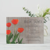 Rustic Tulips Bridal Shower Invitations (Standing Front)