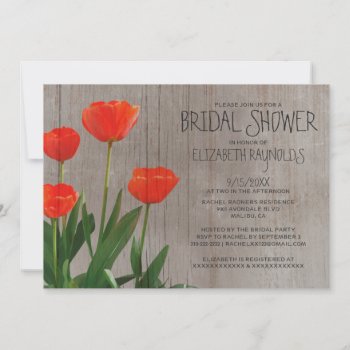 Rustic Tulips Bridal Shower Invitations by topinvitations at Zazzle
