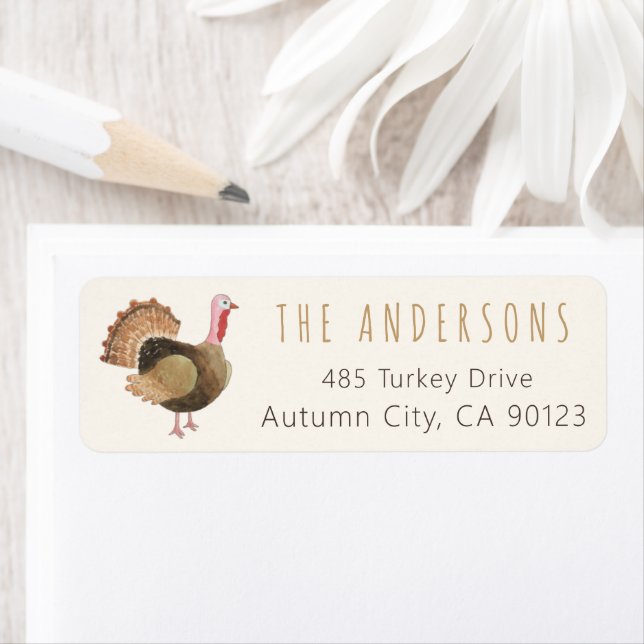 Rustic Turkey Return Address Label (Insitu)