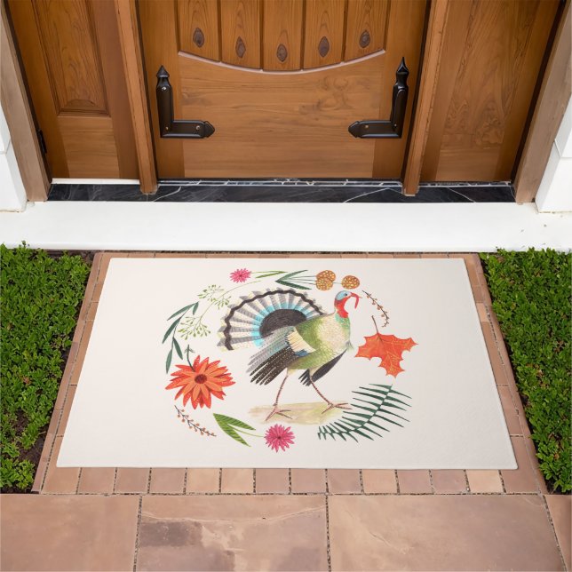 Rustic Turkey Thanksgiving  Doormat (Outdoor)