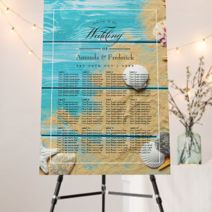 Rustic Turquoise Beach Wedding Welcome Foam Board