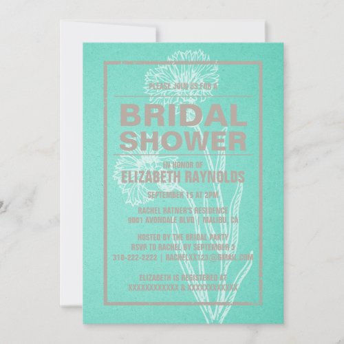 Rustic Turquoise Bridal Shower Invitations