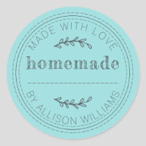 Rustic Turquoise Homemade Label