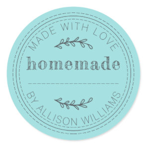 Rustic Turquoise Homemade Label
