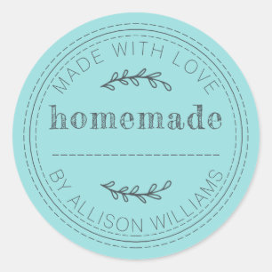 Rustic Turquoise Homemade Label