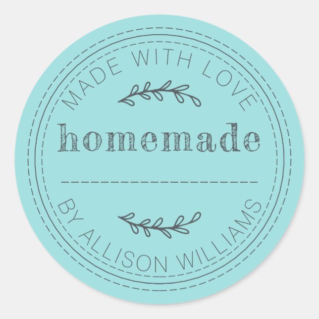 Rustic Turquoise Homemade Label (Front)
