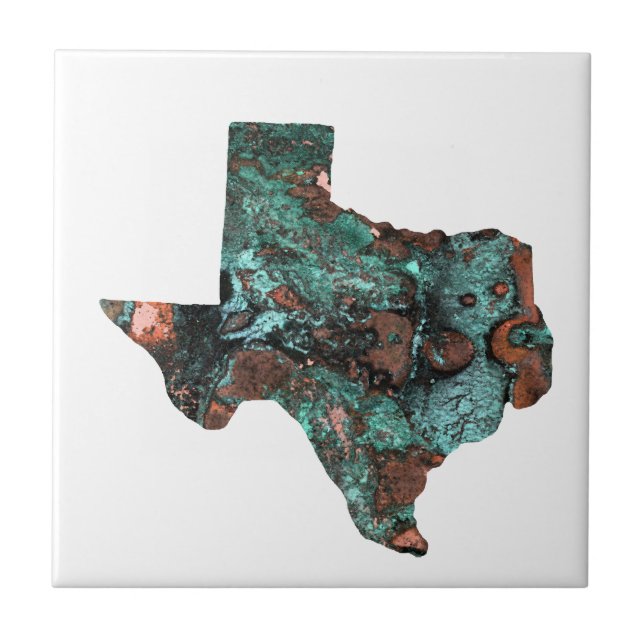Rustic Turquoise Texas Ceramic Tile (Front)
