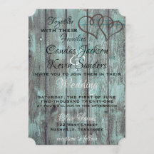 RUSTIC TURQUOISE WEDDING INVITE