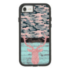 Rustic Turquoise Wood Pink Antler Camo