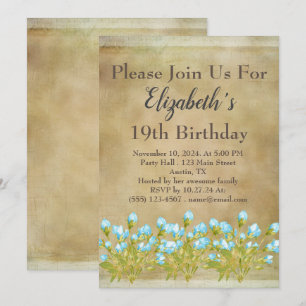 Rustic Tuscan Gold Birthday Invitation