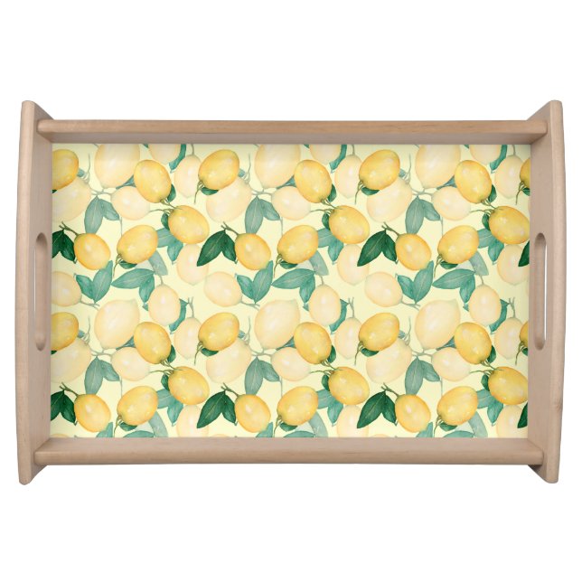 Rustic Tuscan Lemons and Greenery Serving Tray (Front)