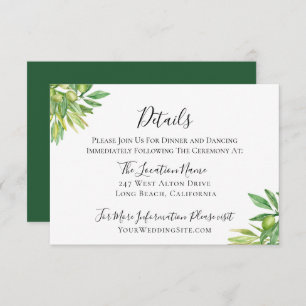 Rustic Tuscan Olive Branch Wedding Details Invitation