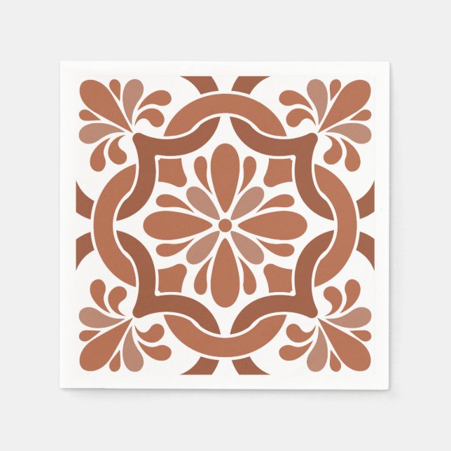 Rustic Tuscan Tile Wedding Tableware Napkins (Front)