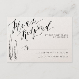 Rustic Tuscany Calligraphy Reply Card