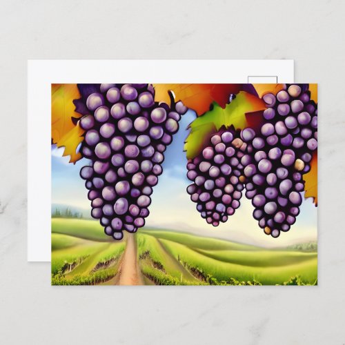 Rustic Tuscany Wine Country Grape Vines  Postcard