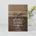 Rustic Twine Ribbon Wood & Lace Bridal Shower Invitation | Zazzle
