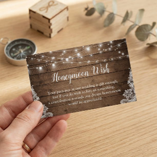 Rustic Twinkle Lights Wedding Honeymoon Fund Card