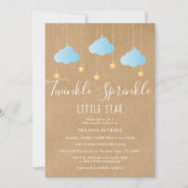 Rustic Twinkle Sprinkle Baby Boy Sprinkle / Shower Invitation (Front)