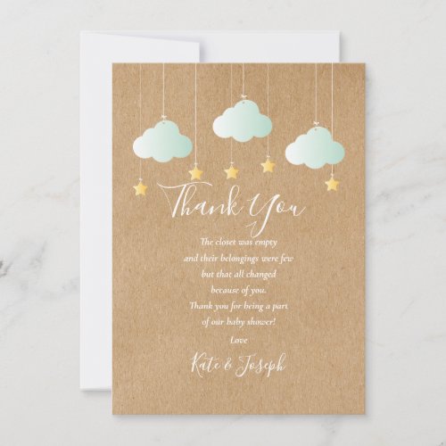 Rustic Twinkle Twinkle Baby Shower Thank You Poem