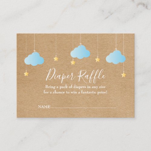 Rustic Twinkle Twinkle Diaper Raffle Baby Shower Enclosure Card