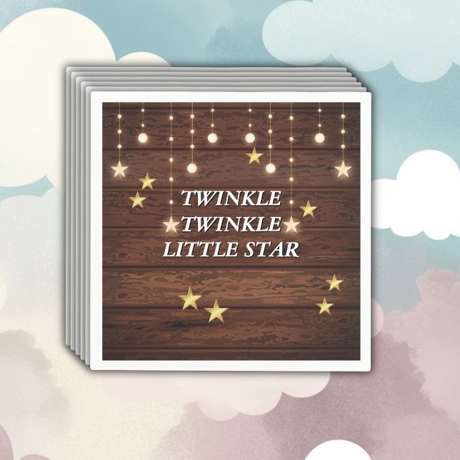 Rustic Twinkle Twinkle Little Star Baby Shower Napkins (Creator Uploaded)