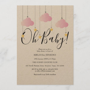 Rustic Twinkle Twinkle Oh Baby Baby Shower Invitation