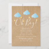 Rustic Twinkle Twinkle Oh Boy Baby Shower Invitation (Front)