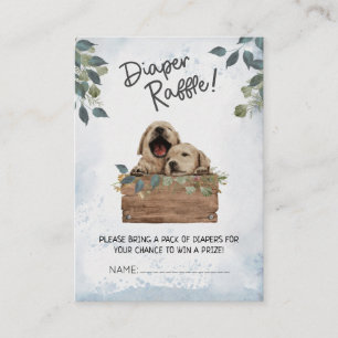 Rustic Twins Baby Shower Diaper Raffle Enclosure Card