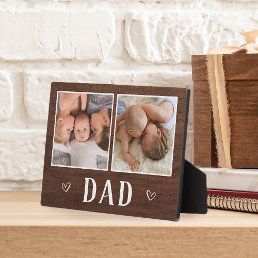 Rustic Two Photo Dad Plaque