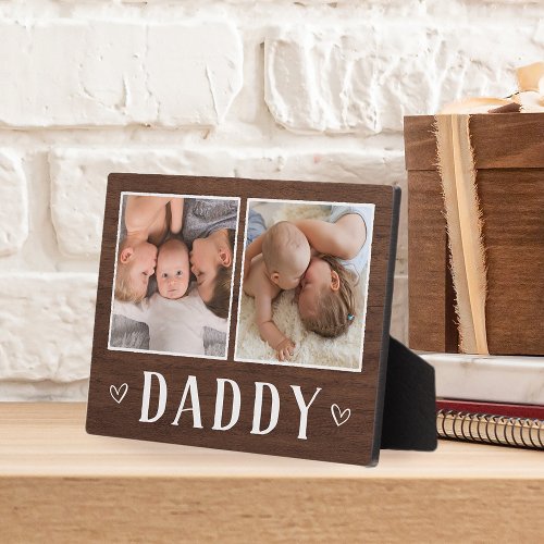 Rustic Two Photo Daddy Plaque