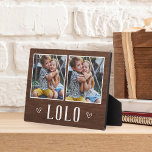 Rustic Two Photo Lolo Grandpa Plaque<br><div class="desc">Charming wood sign for Father's Day,  birthdays,  or Grandparents Day features two photos side by side on a rustic background with "Lolo" beneath.</div>