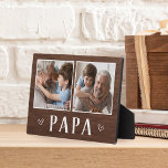 Rustic Two Photo Papa Grandpa Plaque<br><div class="desc">Charming wood sign for Father's Day,  birthdays,  or Grandparents Day features two photos side by side on a rustic background with "Papa" beneath.</div>