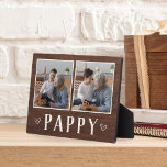 Rustic Two Photo Pappy Grandpa Plaque<br><div class="desc">Charming wood sign for Father's Day,  birthdays,  or Grandparents Day features two photos side by side on a rustic background with "Pappy" beneath.</div>