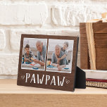 Rustic Two Photo Pawpaw Grandpa Plaque<br><div class="desc">Charming wood sign for Father's Day,  birthdays,  or Grandparents Day features two photos side by side on a rustic background with "Pawpaw" beneath.</div>