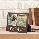 Rustic Two Photo Pepaw Grandpa Plaque<br><div class="desc">Charming wood sign for Father's Day,  birthdays,  or Grandparents Day features two photos side by side on a rustic background with "Pepaw" beneath.</div>