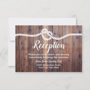 Rustic Tying the Knot Barn Wedding Reception Invitation