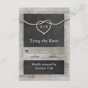 Rustic Tying the Knot RSVP Card