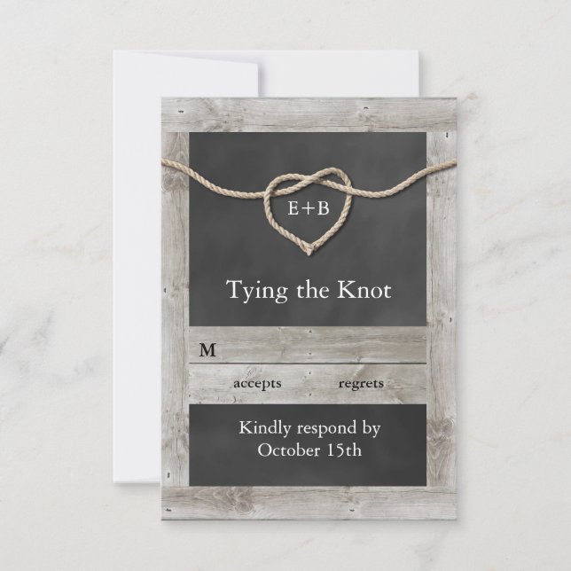 Rustic Tying the Knot RSVP Card (Front)