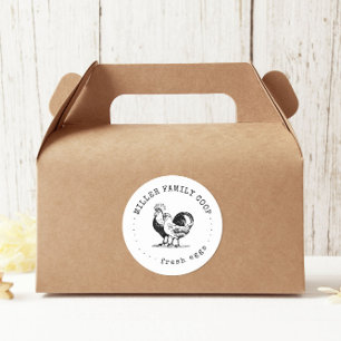 Rustic Typewriter Family Farm Chicken Classic Round Sticker