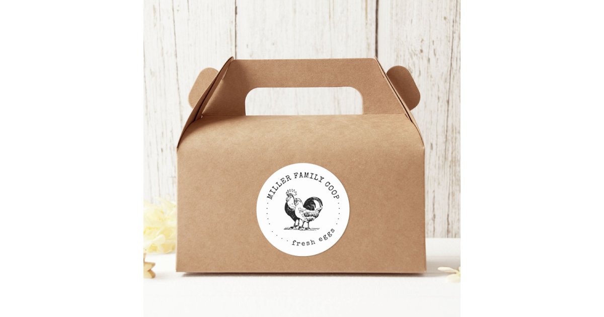 Rustic Typewriter Family Farm Chicken Classic Round Sticker | Zazzle