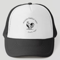 Rustic Typewriter Family Farm Chicken Trucker Hat