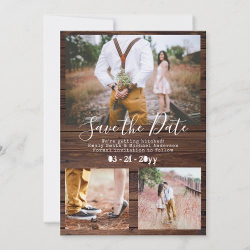 Rustic Typewriter Font Save The Date PHOTO Collage