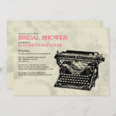 Rustic Typewriter Keys Bridal Shower Invitations (Front/Back)