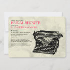 Rustic Typewriter Keys Bridal Shower Invitations
